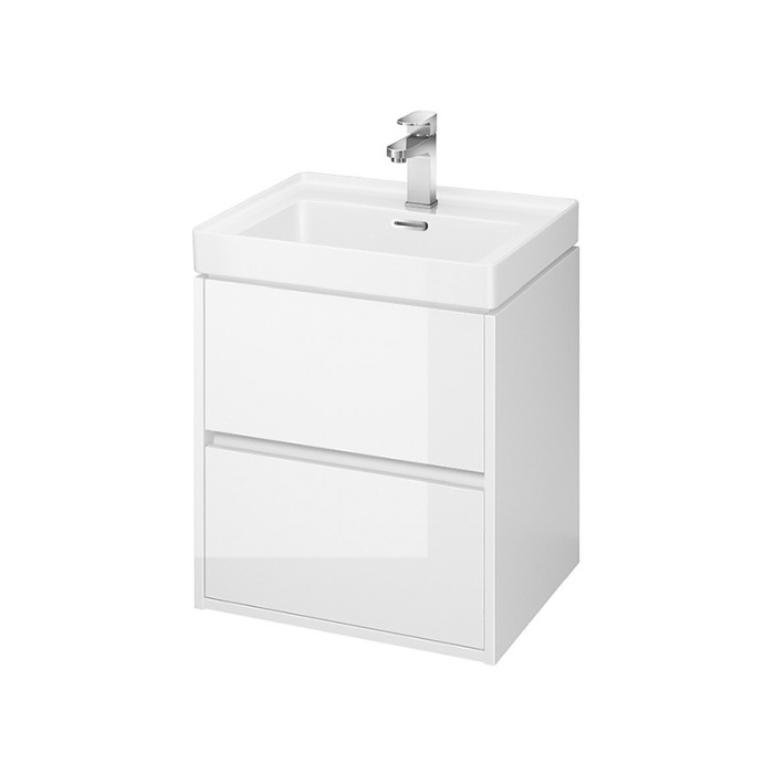 Mobilier suspendat Cersanit, Crea, cu doua sertare, 50 cm, alb [1]