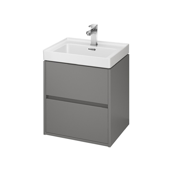 Mobilier suspendat Cersanit, Crea, cu doua sertare, 50 cm, gri [1]