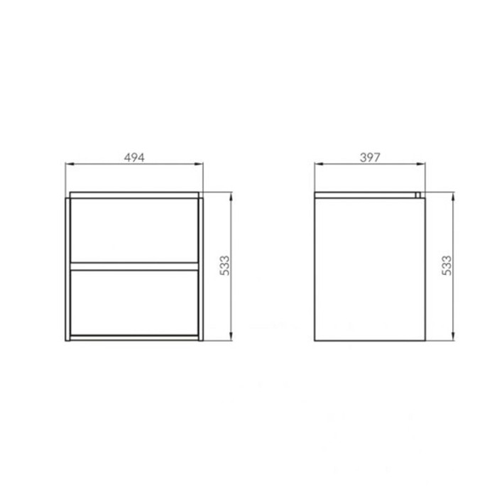 Mobilier suspendat Cersanit, Crea, cu doua sertare, 50 cm, gri [2]