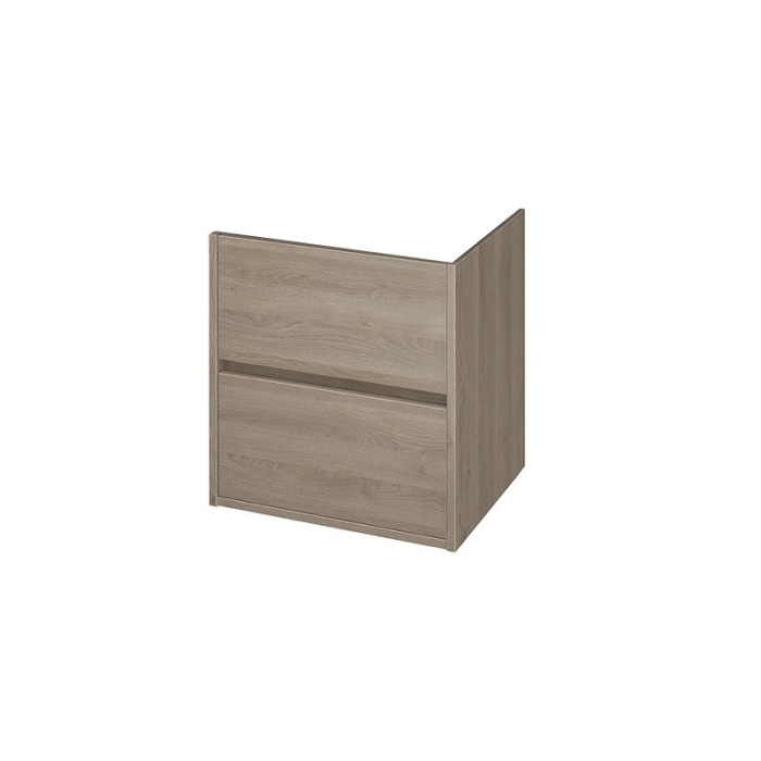 Mobilier suspendat Cersanit, Crea, cu doua sertare, 50 cm, stejar [4]