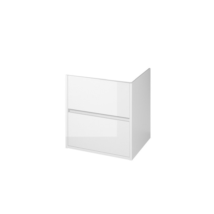 Mobilier suspendat Cersanit, Crea, cu doua sertare, 60 cm, alb [4]