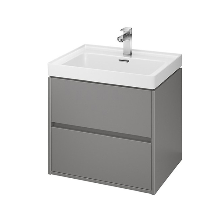 Mobilier suspendat Cersanit, Crea, cu doua sertare, 60 cm, gri [1]