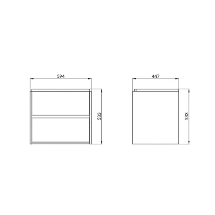 Mobilier suspendat Cersanit, Crea, cu doua sertare, 60 cm, gri [2]