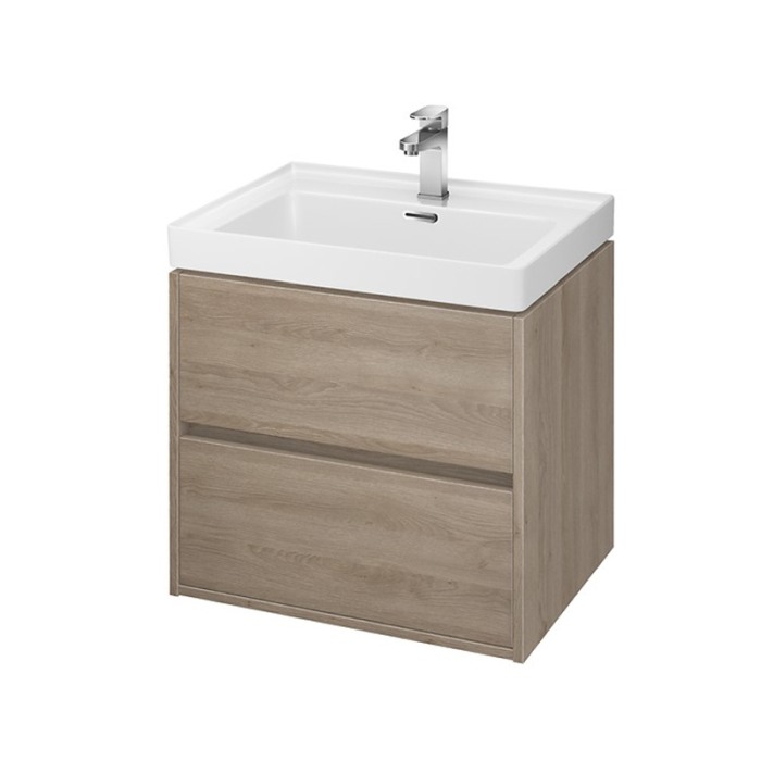 Mobilier suspendat Cersanit, Crea, cu doua sertare, 60 cm, stejar [1]