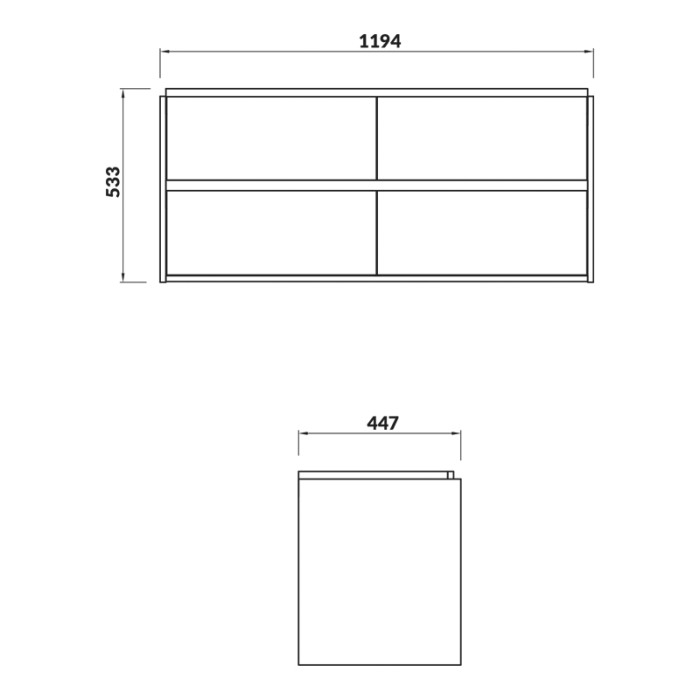 Mobilier suspendat, Cersanit, Crea, pentru lavoar, 120 cm, alb [2]