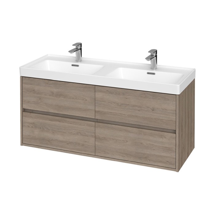 Mobilier suspendat, Cersanit, Crea, pentru lavoar, 120 cm, stejar [1]
