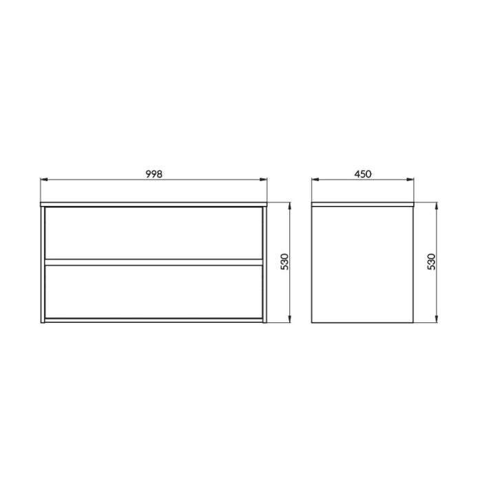 Mobilier suspendat Cersanit, Crea, pentru lavoar pe blat, 100 cm, alb [2]