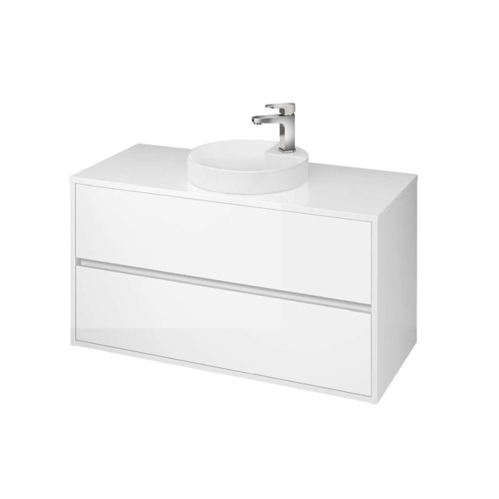Mobilier suspendat Cersanit, Crea, pentru lavoar pe blat, 100 cm, alb [1]
