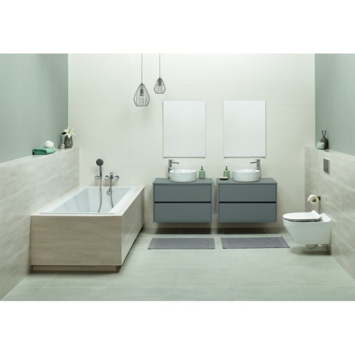 Mobilier suspendat Cersanit, Crea, pentru lavoar pe blat, 100 cm, gri [7]