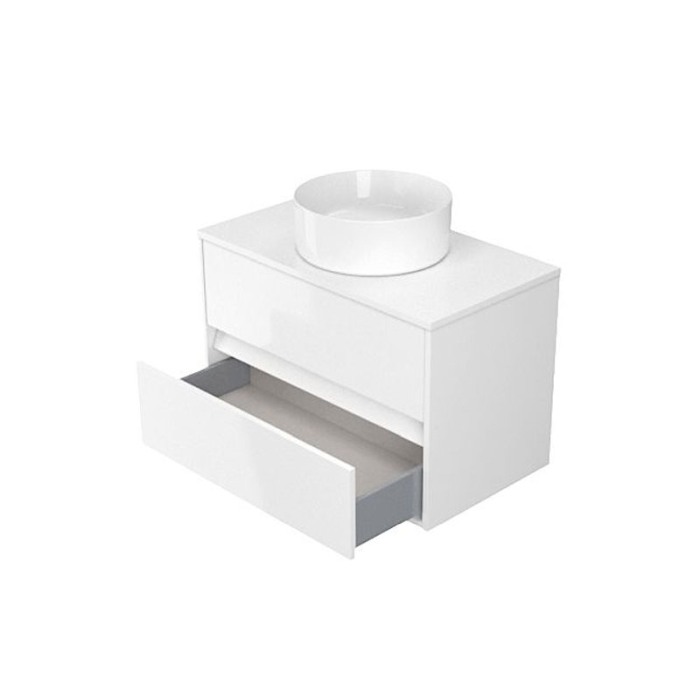 Mobilier suspendat Cersanit, Crea, pentru lavoar pe blat, 80 cm, alb [4]