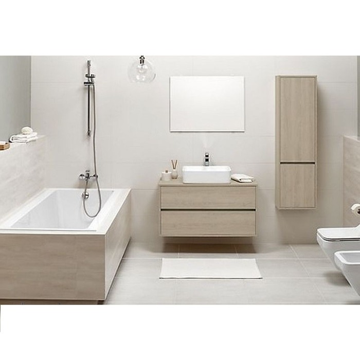 Mobilier suspendat Cersanit, Crea, pentru lavoar pe blat, 80 cm, stejar [7]