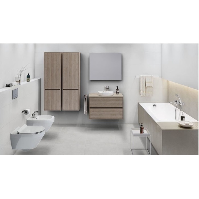 Mobilier suspendat Cersanit, Crea, pentru lavoar pe blat, 80 cm, stejar [5]