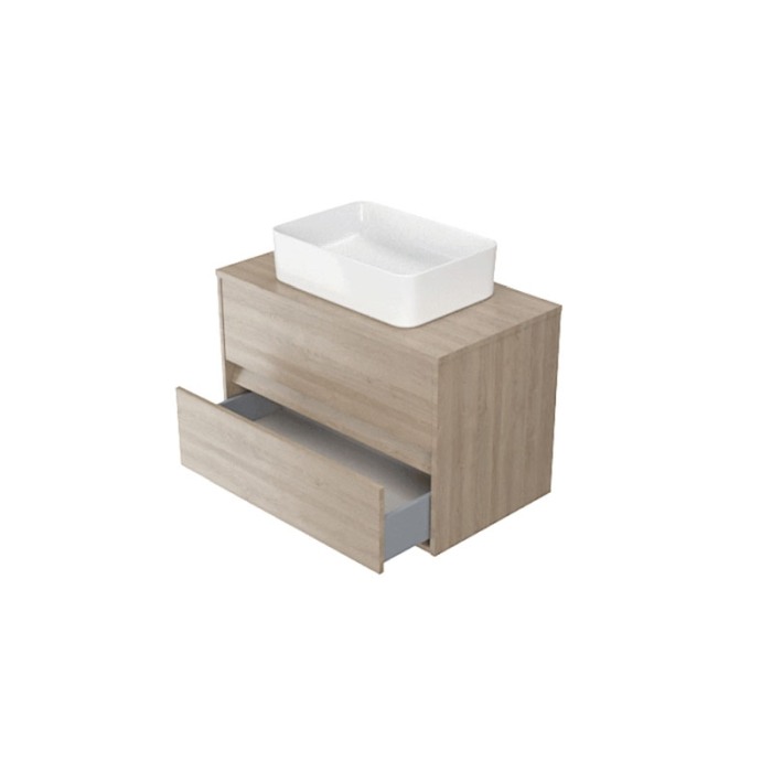 Mobilier suspendat Cersanit, Crea, pentru lavoar pe blat, 80 cm, stejar [4]