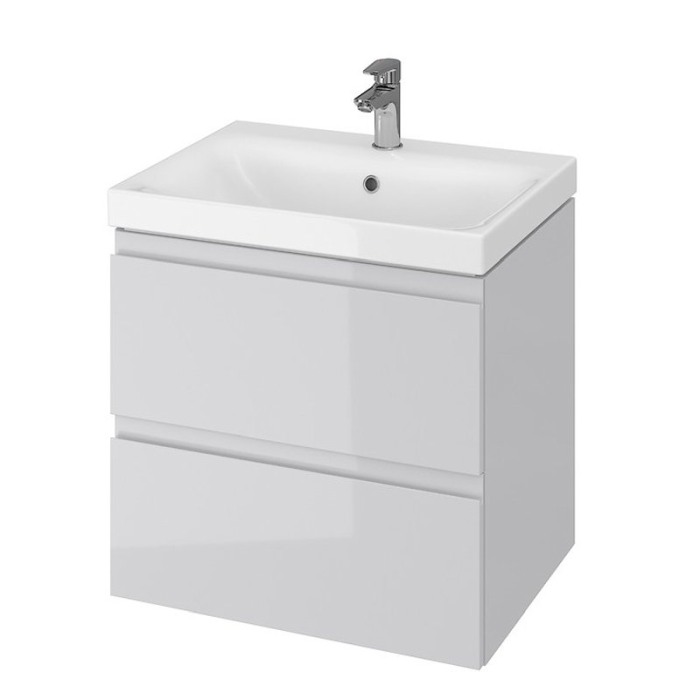 Mobilier suspendat Cersanit, Moduo, pentru lavoar incastrabil, 60 cm, gri [1]