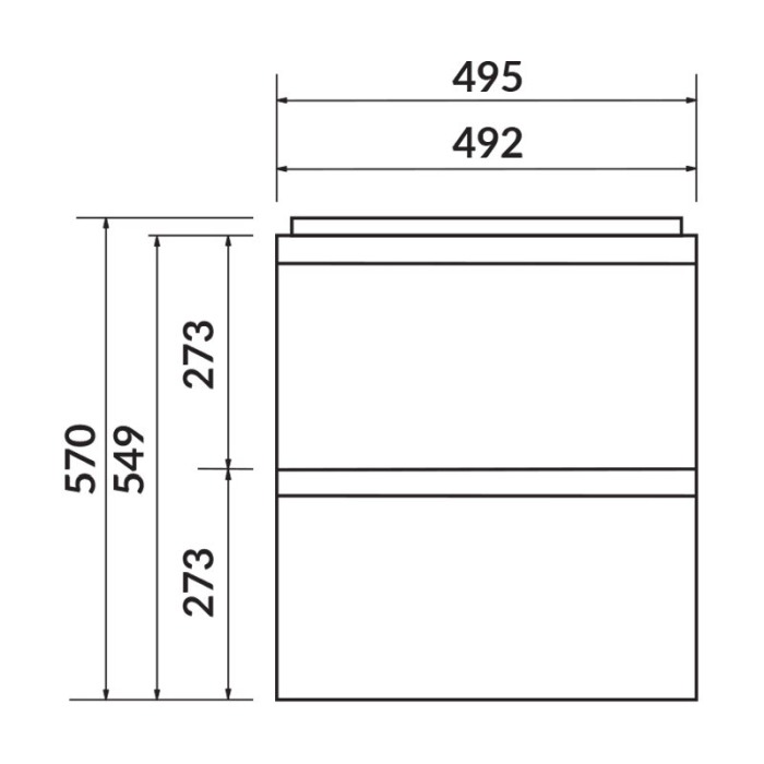 Mobilier suspendat Cersanit, Moduo Slim, pentru lavoar incastrabil, 50 cm, alb [2]