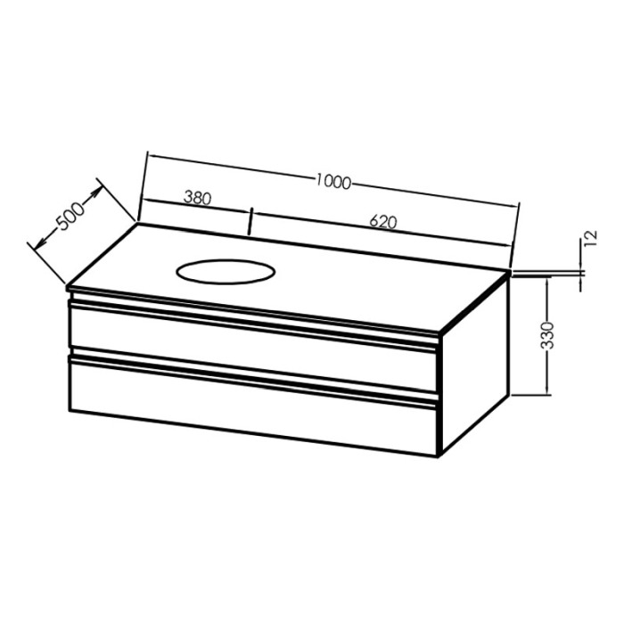 Mobilier suspendat, Kolpasan, Alexis, pentru lavoar pe blat 100 cm, Dark Concrete [5]