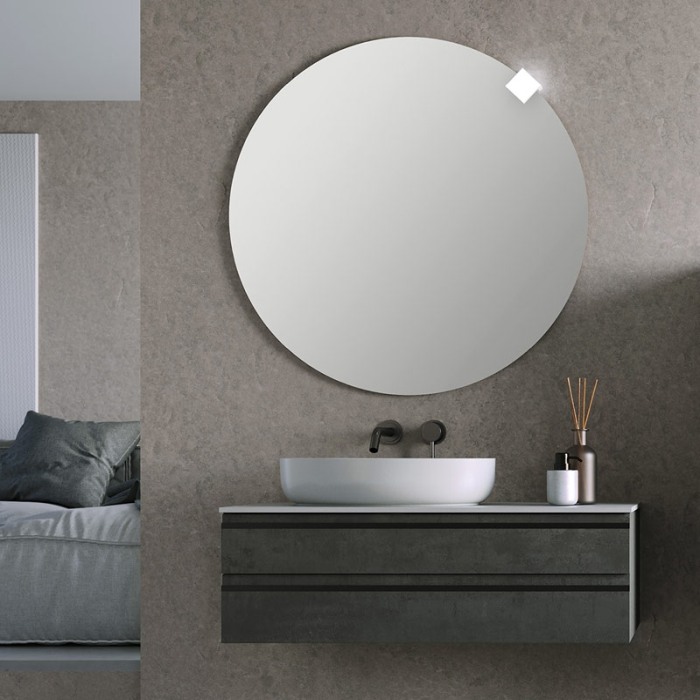 Mobilier suspendat, Kolpasan, Alexis, pentru lavoar pe blat 100 cm, Dark Concrete [4]