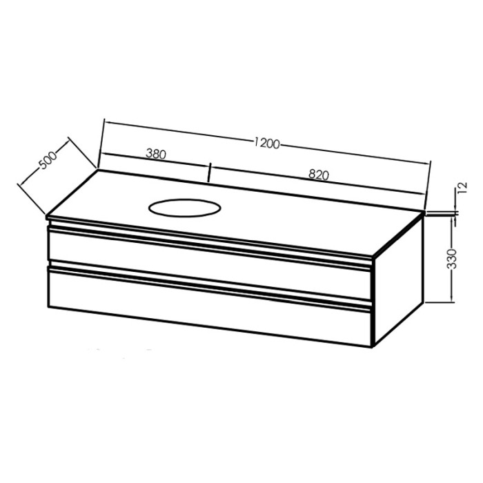 Mobilier suspendat, Kolpasan, Alexis, pentru lavoar pe blat 120 cm, Craft Wood [2]