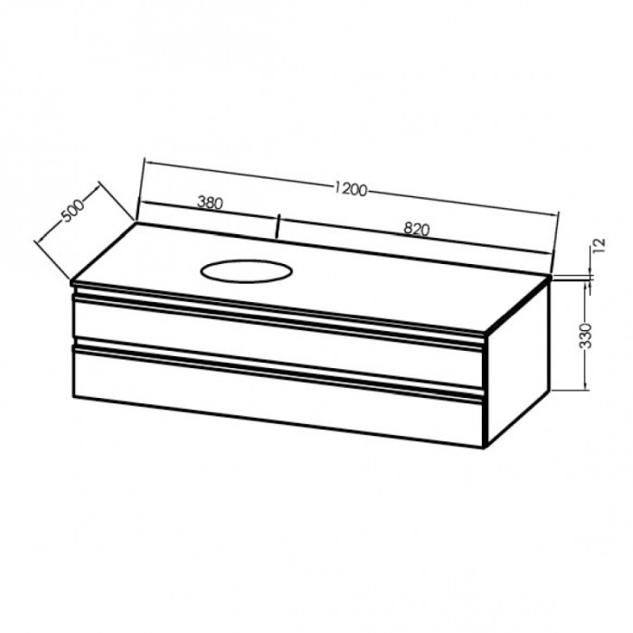 Mobilier suspendat, Kolpasan, Alexis, pentru lavoar pe blat 120 cm, Dark Concrete [2]