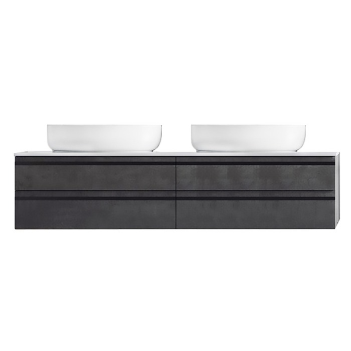 Mobilier suspendat, Kolpasan, Alexis, pentru lavoar pe blat 150 cm, Dark Concrete [1]