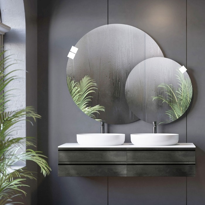 Mobilier suspendat, Kolpasan, Alexis, pentru lavoar pe blat 150 cm, Dark Concrete [3]