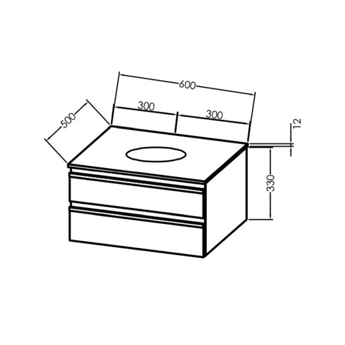 Mobilier suspendat Kolpasan, Alexis, pentru lavoar pe blat, 60 cm, Dark Concrete [2]