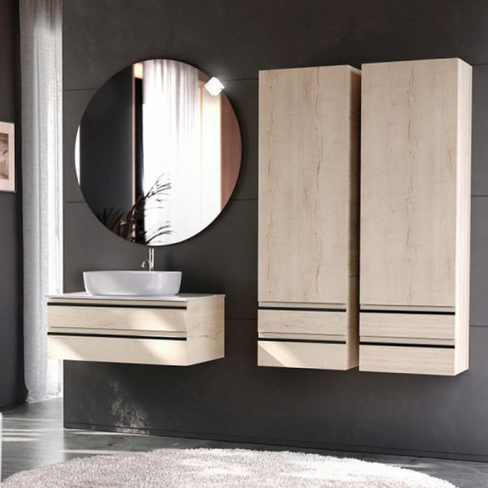 Mobilier suspendat, Kolpasan, Alexis, pentru lavoar pe blat 80 cm, Craft Wood [3]