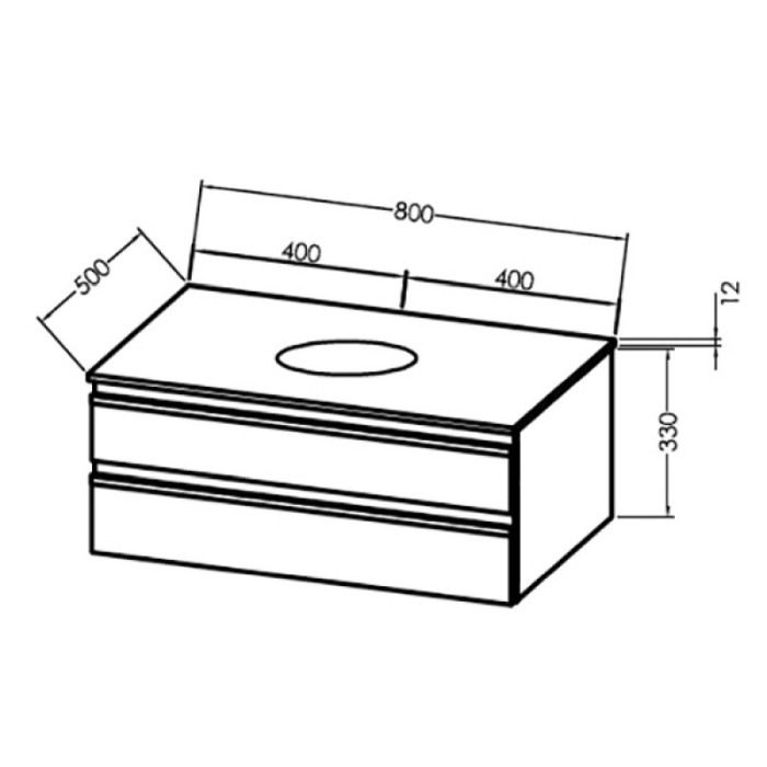 Mobilier suspendat, Kolpasan, Alexis, pentru lavoar pe blat 80 cm, Dark Concrete [2]