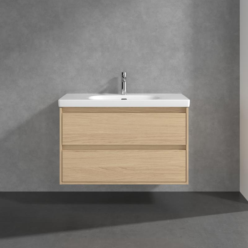 Mobilier suspendat lavoar Villeroy & Boch Skyla 100 cm, 2 sertare Soft Close, Nordic Oak [3]