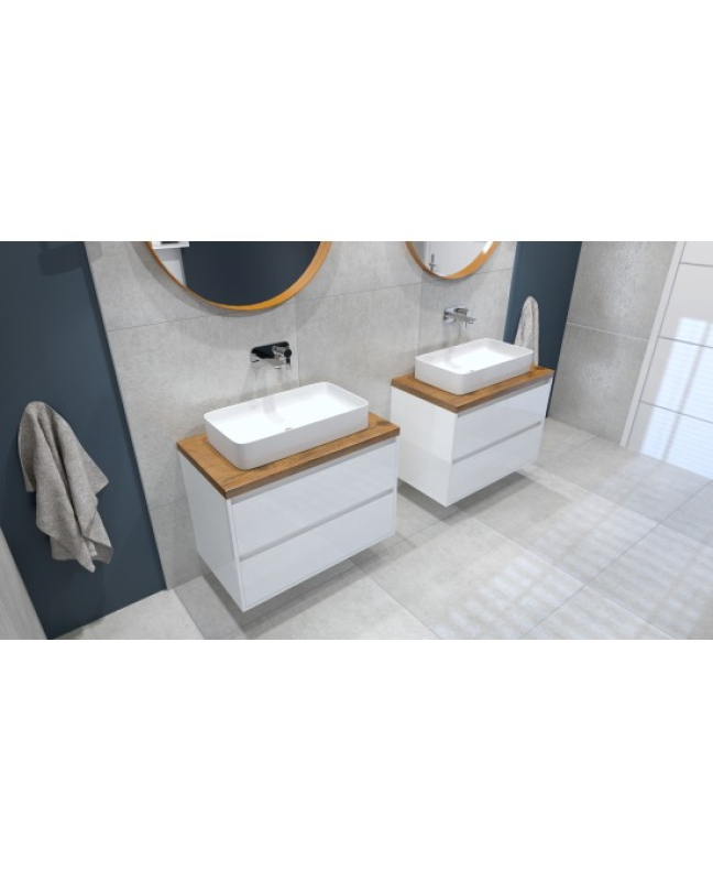 Mobilier suspendat pentru lavoar, Spectrum, Manitoba, 80 cm, alb [2]