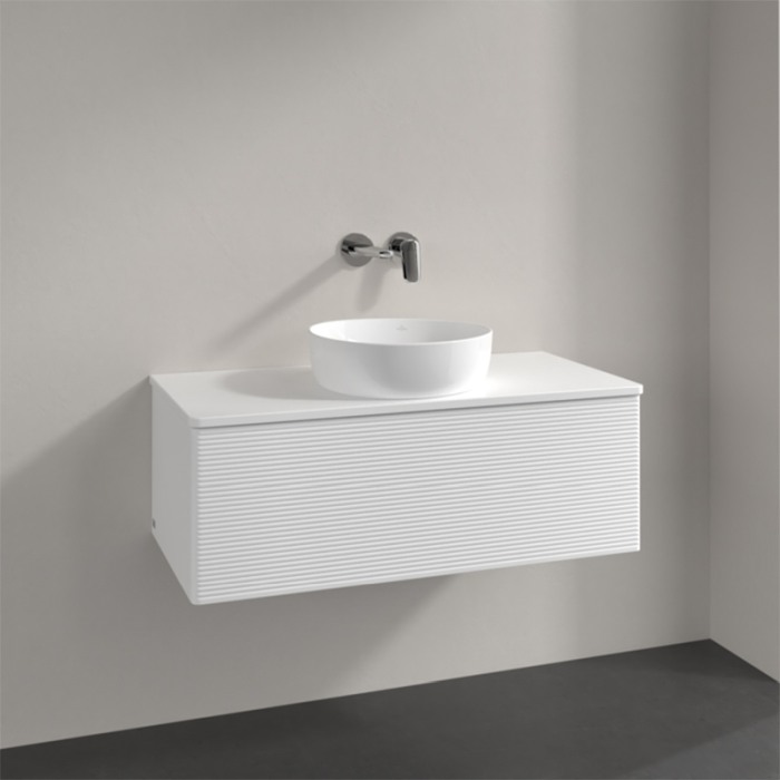 Mobilier suspendat pentru lavoar, Villeroy & Boch, Antao, 100 cm, cu 1 sertar, alb mat [4]