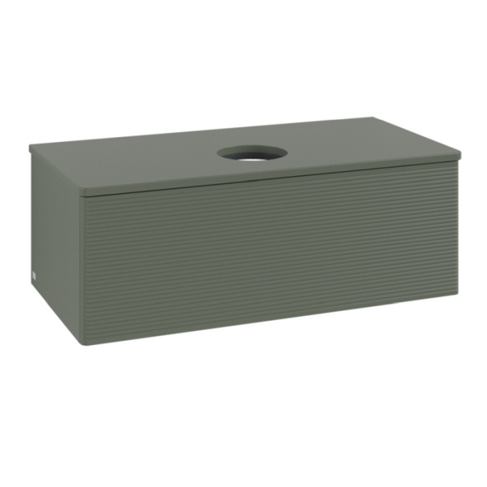 Mobilier suspendat pentru lavoar, Villeroy & Boch, Antao 100, cu 1 sertar, verde, mat [1]
