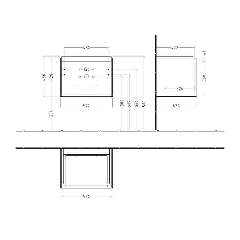 Mobilier suspendat pentru lavoar Villeroy & Boch Skyla 60 cm, 1 sertar Soft Close, nordic oak [10]