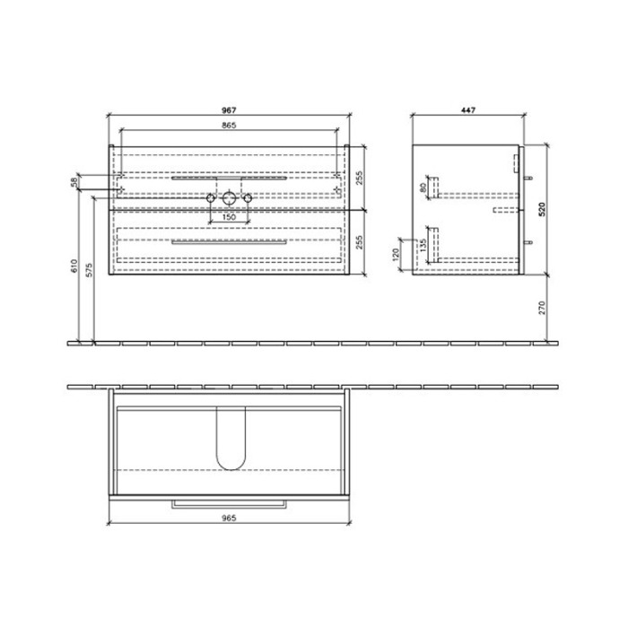 Mobilier Villeroy & Boch, Avento, 100 cm, suspendat cu 2 sertare, alb [2]
