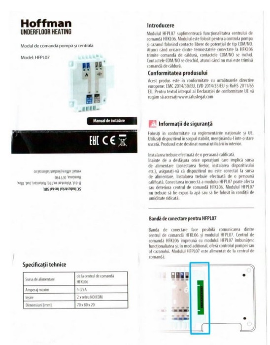 Modul de comanda pompa si centrala, Hoffman Underfloor Heating HFPL07 [2]