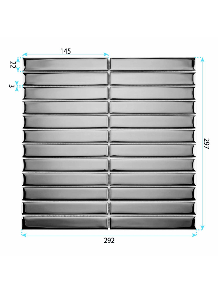 Mozaic de Perete Glass REA P14457 Auriu Lucios 297x292x8 mm [11]