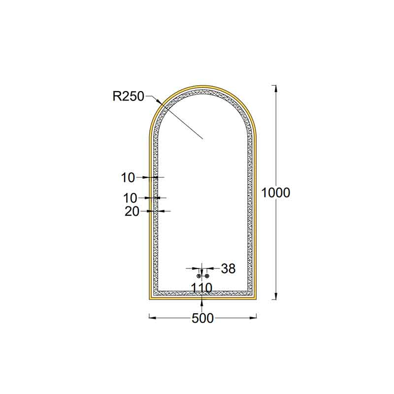  Oglindă baie cu LED și dezaburire Fluminia Cosimo Gold, 50x100 cm, lumină internă și ambientală, ramă gold [2]
