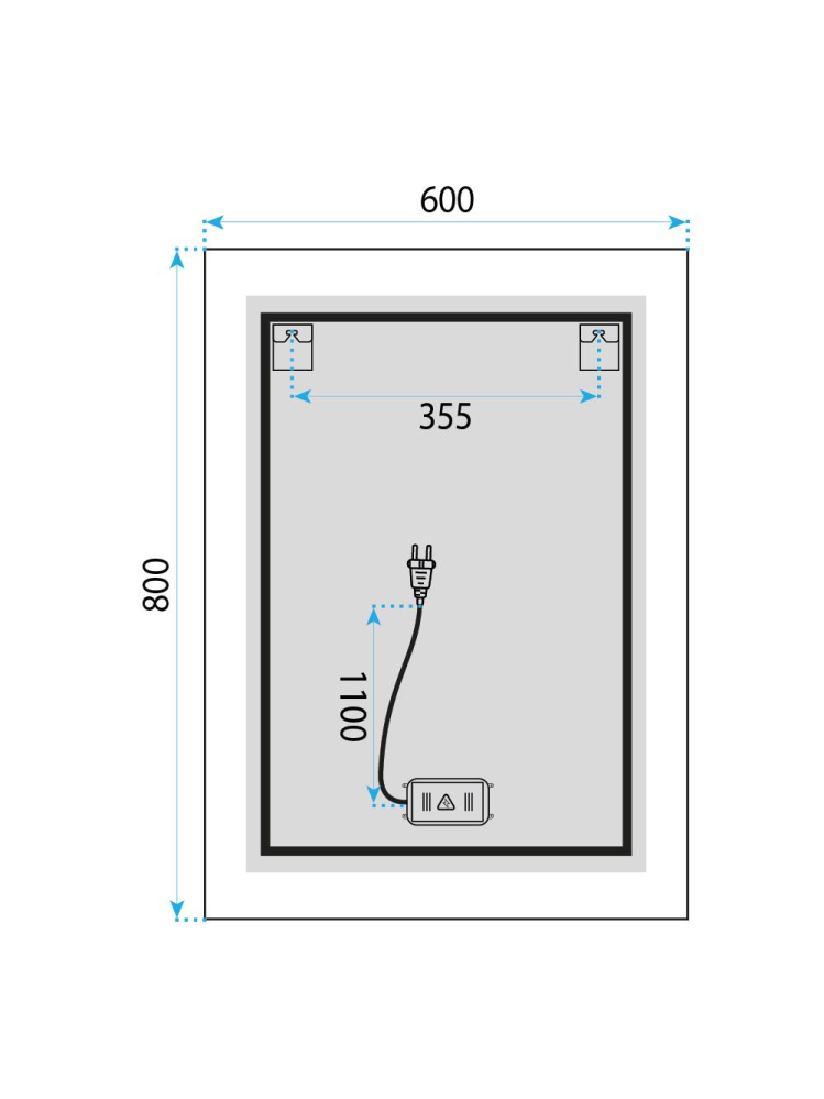 Oglinda LED baie Rea SAB-3426 60x80cm rama mata anti-aburire dimmer [9]