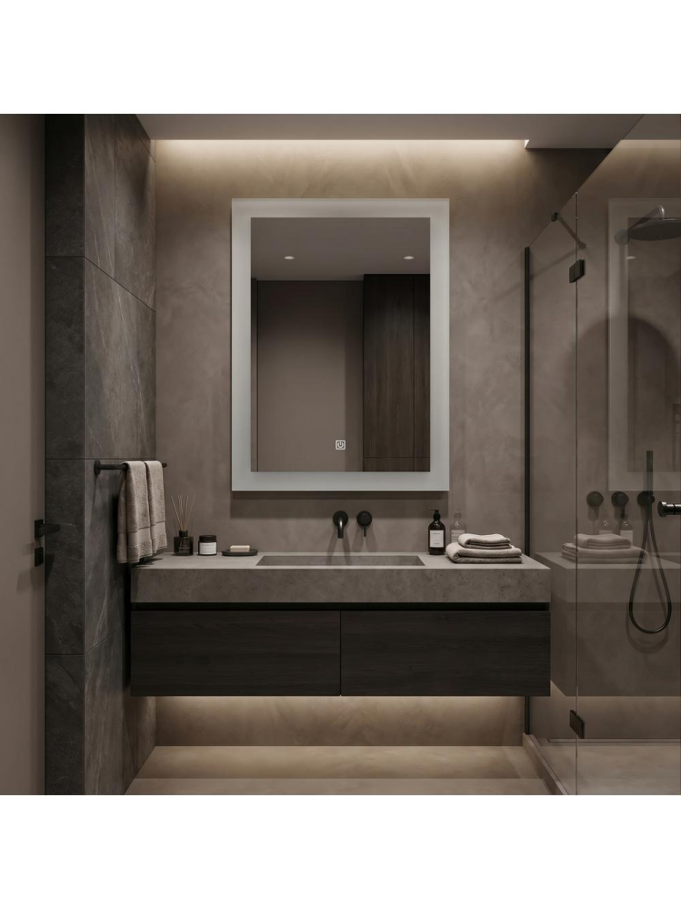 Oglinda LED baie Rea SAB-3426 60x80cm rama mata anti-aburire dimmer [3]