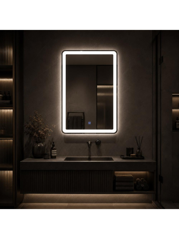 Oglinda LED 60x80cm Rea SAB-3451 rama mata laptoasa baie [3]