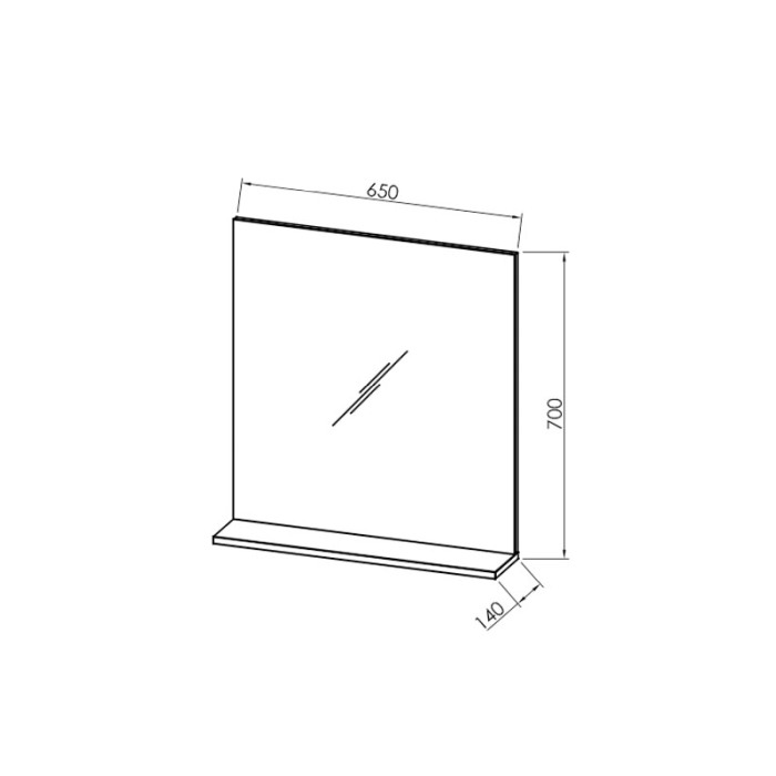 Oglinda cu polita Kolpasan, pentru mobilier Lana 65 cm, lemn deschis [2]