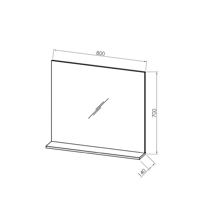 Oglinda cu polita Kolpasan, pentru mobilier Lana, 80 cm, lemn deschis [2]