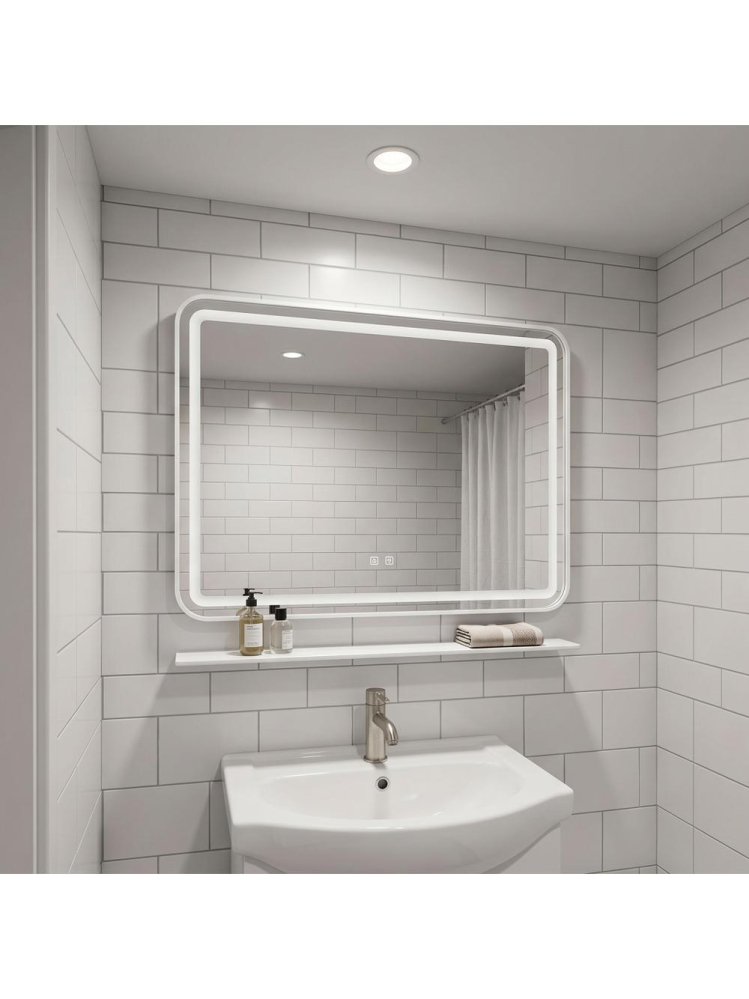 Oglindă de perete LED cu raft 80x60 cm L-8060 [6]