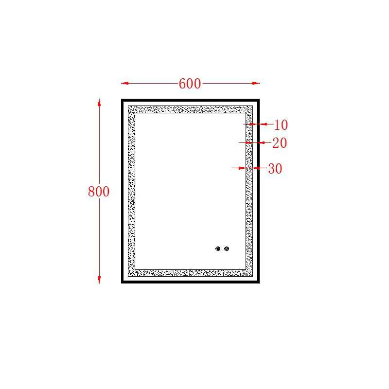 Oglindă dreptunghiulară Fluminia, Jacopo 60, cu iluminare LED și dezaburire, ramă neagră [2]