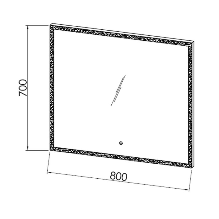 Oglinda dreptunghiulara, Kolpasan, Drava, cu iluminare LED, 80 x 70 cm [2]