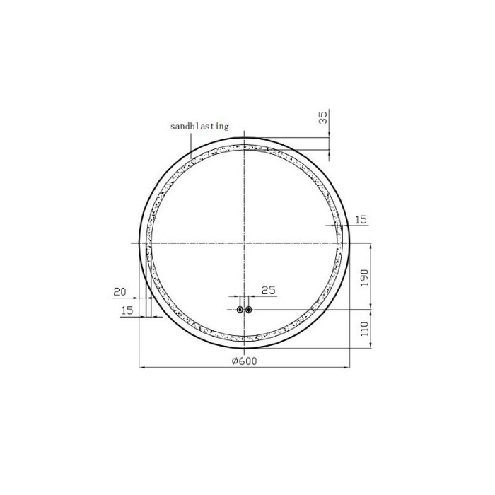 Oglinda Fluminia, Ando-R60, rotunda, cu iluminare LED [2]