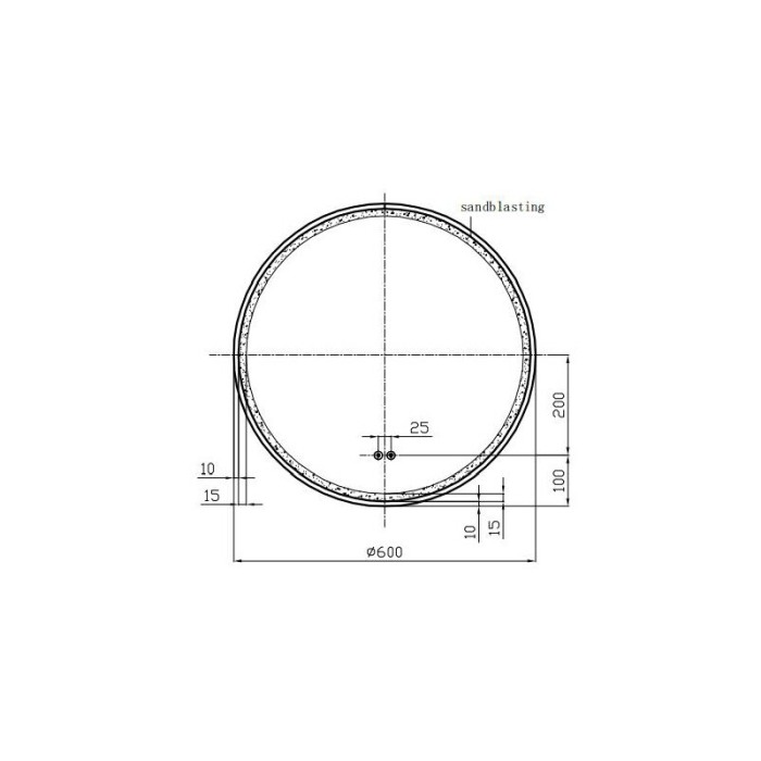Oglinda Fluminia, Black-Boy-60, rotunda, iluminare LED si rama neagra [2]