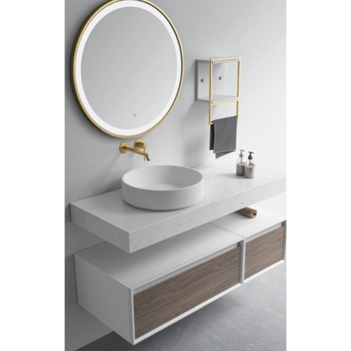Oglinda, Fluminia, Gold-Lady-90, iluminare LED si rama aurie [3]
