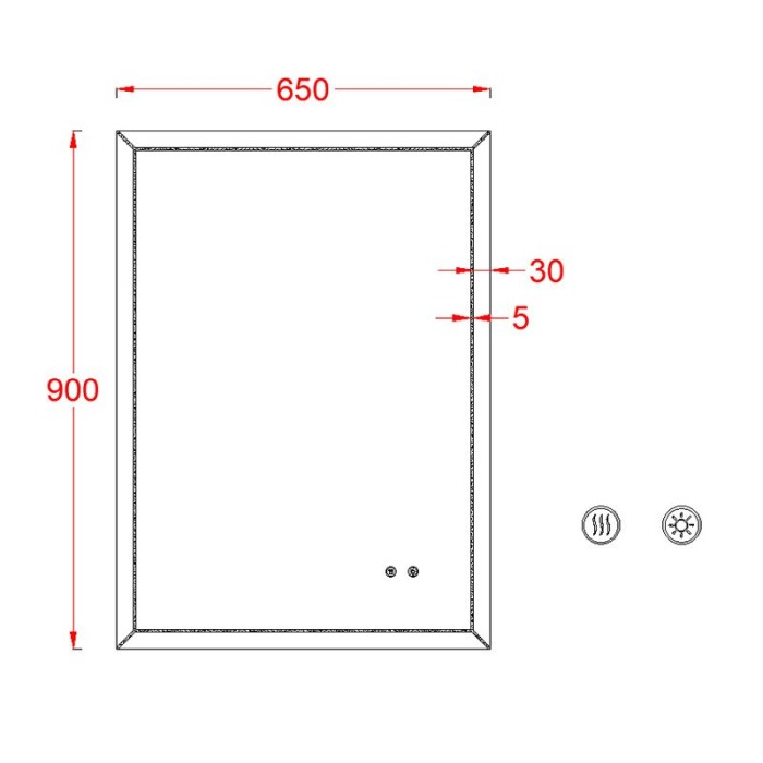Oglindă Fluminia, Palladio 90, dreptunghiulară 90 x 65cm, cu LED Ambiental Light, 3 culori, dezaburire [2]