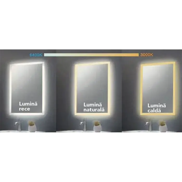 Oglinda Fluminia, Picasso-EX-60, ovala, cu iluminare LED [4]